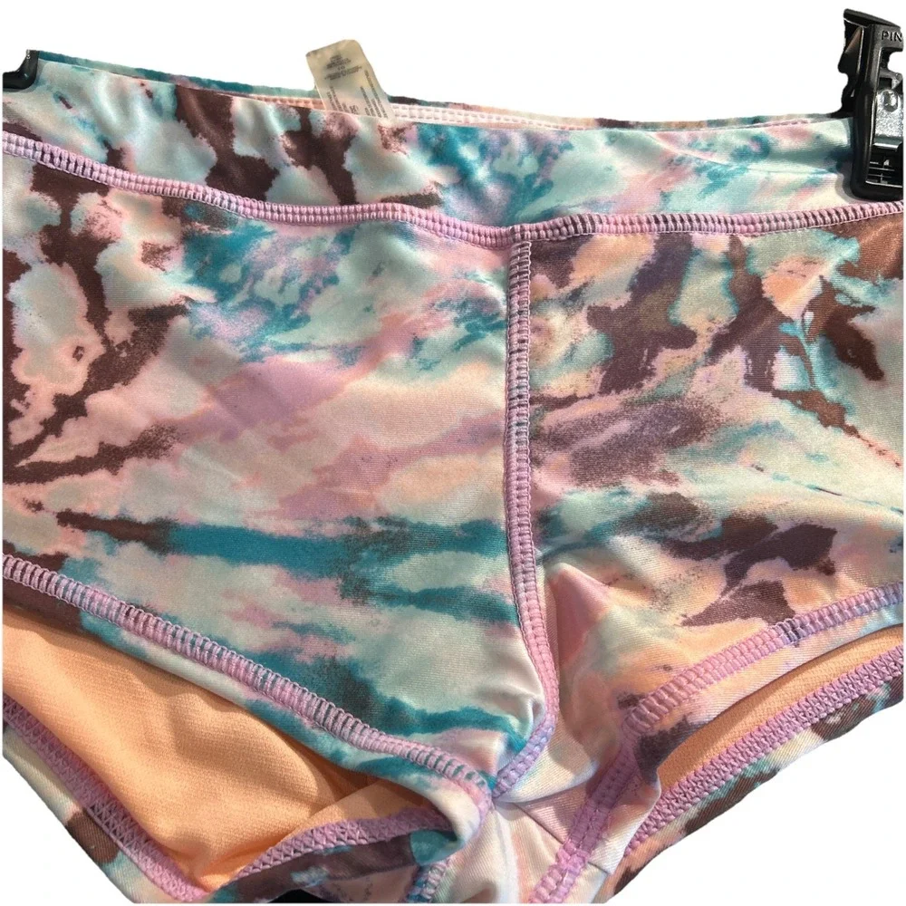 Raisins Girl's 2 Pc MALIBU Bikini Shorts Pink Blue‎ Tie Dye Size 10 Swimsuit $34